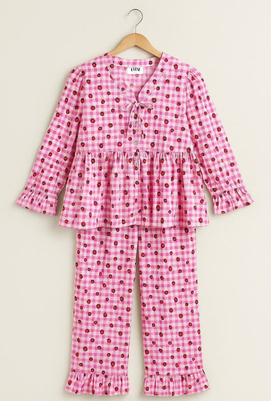 Blush & Berries Night Suit