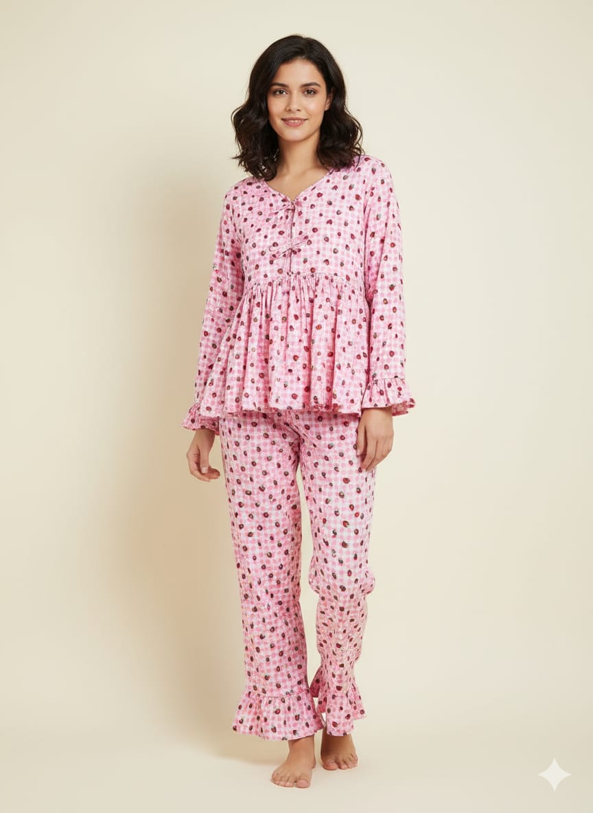 Blush & Berries Night Suit